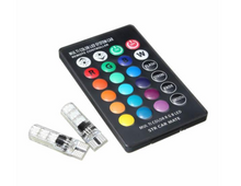 Încarcă imaginea în vizualizatorul Galerie, - Set 2 becuri RGB auto cu telecomanda