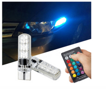 Încarcă imaginea în vizualizatorul Galerie, - Set 2 becuri RGB auto cu telecomanda