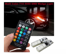 Încarcă imaginea în vizualizatorul Galerie, - Set 2 becuri RGB auto cu telecomanda