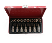 Încarcă imaginea în vizualizatorul Galerie, - Trusa chei tubulare torx E10/24, T30/70, 16 piese