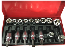 Încarcă imaginea în vizualizatorul Galerie, - Trusa chei tubulare torx E10/24, T30/70, 16 piese