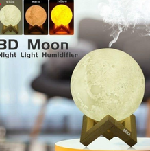 Încarcă imaginea în vizualizatorul Galerie, - Lampă de veghe cu umidificator, Luna Moon 3D, 880 ml + Cadou un ulei esențial aromaterapie 10ml