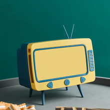 Încarcă imaginea în vizualizatorul Galerie, - Cutie pentru servetele cu suport telefon sub forma de TV retro