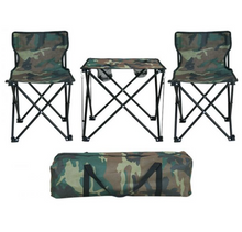Încarcă imaginea în vizualizatorul Galerie, - Masa de camping cu 2 scaune, imprimeu camuflaj