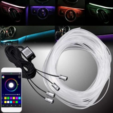 Încarcă imaginea în vizualizatorul Galerie, - Banda LED lumini ambientale auto, 4 unitati, 6M, iOS, Android