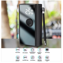 Încarcă imaginea în vizualizatorul Galerie, NOU: Compresor Auto Portabil si PowerBank Andowl, 4 x USB, 4000mah, 2 in 1, Display LED, negru