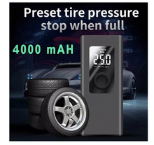 Încarcă imaginea în vizualizatorul Galerie, NOU: Compresor Auto Portabil si PowerBank Andowl, 4 x USB, 4000mah, 2 in 1, Display LED, negru