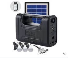 Încarcă imaginea în vizualizatorul Galerie, NOU: Kit Panou Solar Cu 3 Becuri, Incarcator USB Si Lanterna, GD-Light 8017 Plus