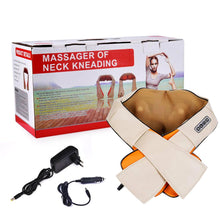 Încarcă imaginea în vizualizatorul Galerie, Aparat de masaj cervical Massager Neck, cu infrarosu si bile, 24W, piele, crem