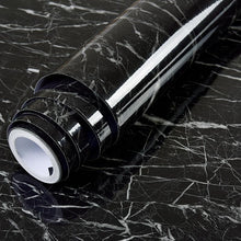 Încarcă imaginea în vizualizatorul Galerie, Folie Autocolant Marmura Neagra Autoadeziva Pentru Mobilier Si Bucatarie