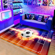 Încarcă imaginea în vizualizatorul Galerie, Covor Copii Fotbal, Rosu/Galben/Albastru, Antiderapant 80 x 150cm