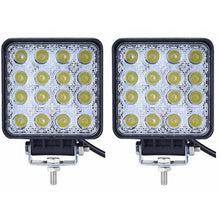 Încarcă imaginea în vizualizatorul Galerie, Set 2 x Proiector LED auto offroad, 48W 12V-24V, 3520 lumeni, patrat