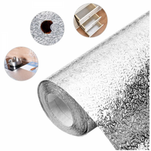 Încarcă imaginea în vizualizatorul Galerie, Set 2 folii de aluminiu autoadeziva bucatarie, Kitchen Foil AURIU/ ARGINTIU, 60 x 300 cm fiecare