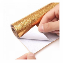 Încarcă imaginea în vizualizatorul Galerie, Set 2 folii de aluminiu autoadeziva bucatarie, Kitchen Foil AURIU/ ARGINTIU, 60 x 300 cm fiecare