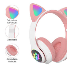 Încarcă imaginea în vizualizatorul Galerie, Casti audio Wireless, urechi de pisica, iluminare LED, Stereo