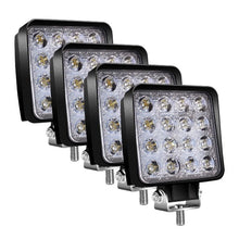Încarcă imaginea în vizualizatorul Galerie, Set 4 proiectoare 16 LED 48W auto OFF-ROAD, IP 67