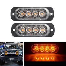 Încarcă imaginea în vizualizatorul Galerie, Set 2 stroboscoape auto 4 LED 12V, lumina portocalie