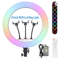 Încarcă imaginea în vizualizatorul Galerie, Selfie ring RGB, inaltime 1.80 metri, diametru 45 cm, 18 inch, telecomanda
