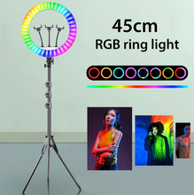 Încarcă imaginea în vizualizatorul Galerie, Selfie ring RGB, inaltime 1.80 metri, diametru 45 cm, 18 inch, telecomanda