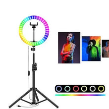 Încarcă imaginea în vizualizatorul Galerie, Lampa selfie RGB, diametru 26 cm, inaltime 180 cm