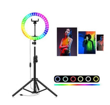 Încarcă imaginea în vizualizatorul Galerie, Lampa selfie RGB, diametru 26 cm, inaltime 180 cm