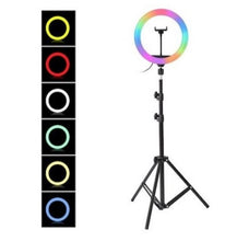 Încarcă imaginea în vizualizatorul Galerie, Lampa selfie RGB, diametru 26 cm, inaltime 180 cm