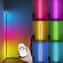 Încarcă imaginea în vizualizatorul Galerie, Lampa RGB de podea cu LED si jocuri de lumini, design slim nordic, 140cm inaltime