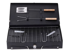 Încarcă imaginea în vizualizatorul Galerie, Gratar portabil si pliabil tip diplomat cu accesorii incluse