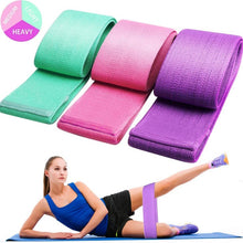 Încarcă imaginea în vizualizatorul Galerie, Set 3 benzi elastice din material, 3 niveluri de rezistenta, saculet inclus