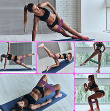 Încarcă imaginea în vizualizatorul Galerie, Set 3 benzi elastice din material, 3 niveluri de rezistenta, saculet inclus