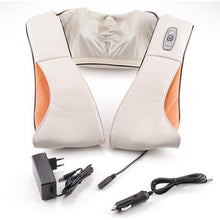Încarcă imaginea în vizualizatorul Galerie, Aparat de masaj cervical Massager Neck, cu infrarosu si bile, 24W, piele, crem
