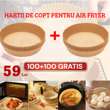 Încarcă imaginea în vizualizatorul Galerie, NOU -100+ 100 GRATIS: Hartii de Copt Pentru Friteuza ( Air Fryer)
