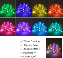 Încarcă imaginea în vizualizatorul Galerie, NOU - Ghirlanda Luminoasa Cu 100 LED-uri RGB, Control Prin Telecomanda si Aplicatie Smart, 10 m Lungime
