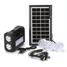 Încarcă imaginea în vizualizatorul Galerie, NOU - KIT Panou Solar Cu 3 Becuri, Incarcator USB Si Lanterna LP-0061
