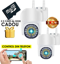 Încarcă imaginea în vizualizatorul Galerie, NOU - Set 2 Camere De Supraveghere Jortan JT8161QJ, Cu Senzor de Miscare, Conexiune Wifi, Vizualizare Live Pe Telefon + 2 Carduri 32 GB CADOU
