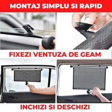 Încarcă imaginea în vizualizatorul Galerie, NOU - Parasolar Auto Tip Perdea, Universal, Pentru Casa Si Masina, Retractabil, Cu Fixare Prin Ventuze, 58x125 cm
