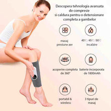 Încarcă imaginea în vizualizatorul Galerie, Aparat de Masaj - Incalzire si Compresie - pentru Picioare si Gambe, 3 Moduri, 1800 mAh

