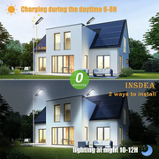 Încarcă imaginea în vizualizatorul Galerie, NOU - Stalp Stradal cu Incarcare Solara, Panou Solar Integrat, Putere Mare 1000W + Stalp De Sustinere Cadou
