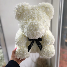 Încarcă imaginea în vizualizatorul Galerie, NOU - CADOU de Valentine's Day: Ursulet din trandafiri de sapun in cutie cadou, Inaltime 25cm
