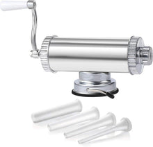 Încarcă imaginea în vizualizatorul Galerie, NOU - Aparat De Umplut Carnati, Orizontal, 3 Palnii Dimensiuni Diferite, Aluminiu Rezistent, 1.5 Kg Capacitate
