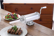 Încarcă imaginea în vizualizatorul Galerie, NOU - Aparat De Umplut Carnati, Orizontal, 3 Palnii Dimensiuni Diferite, Aluminiu Rezistent, 1.5 Kg Capacitate
