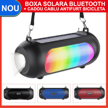 Încarcă imaginea în vizualizatorul Galerie, NOU - Boxa Conexiune Bluetooth, Radio FM, Cu Lanterna si Lumini RGB, Suport Card si USB + Cablu Antifurt Bicicleta CADOU
