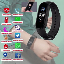 Încarcă imaginea în vizualizatorul Galerie, NOU - PACHET PROMO: 1+1 CADOU Bratara Fitness Smart M5 PROFarma®, Masurare Ritm Cardiac, Puls, Sport, Calorii, Pedometru, Notificari, Bluetooth, Negru Mat
