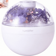 Încarcă imaginea în vizualizatorul Galerie, NOU - Difuzor De Aromaterapie cu Flori Artificiale, Iluminare Alb Cald, Alb/Mov + 12 Uleiuri Esentiale CADOU
