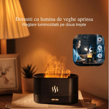 Încarcă imaginea în vizualizatorul Galerie, NOU - Difuzor Aromaterapie Ultrasonic - Efect Flacara, USB, Capacitate 180 ml, Negru
