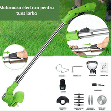 Încarcă imaginea în vizualizatorul Galerie, NOU - Motocoasa Fara Fir, Cu 1 Acumulator De 12V, Maner Reglabil, Viteza 18000 rpm, Diametru Lama 11-15 cm, Verde
