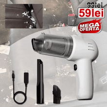 Încarcă imaginea în vizualizatorul Galerie, NOU - Mini Aspirator Portabil Pentru Masina, Reincarcare la USB + 3 Capete De Aspirare Diferite
