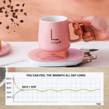 Încarcă imaginea în vizualizatorul Galerie, NOU - Cana Inteligenta de Cafea din Ceramica, cu Capac si Lingurita, 55 Grade, Controlul Temperaturii
