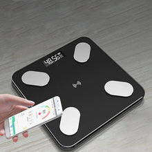 Încarcă imaginea în vizualizatorul Galerie, NOU - Cantar Inteligent, Conexiune Bluetooth, Ecran Afisaj LCD, Masoara Indicii Corporali, Din Sticla Securizata
