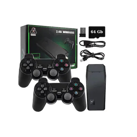 NOU - Consola jocuri tip stick, cu 10000 de jocuri incorporate, cu 2 controler wireless, iesire HDMI, se poate conecta la TV, Box/PC/Laptop/Proiector, negru